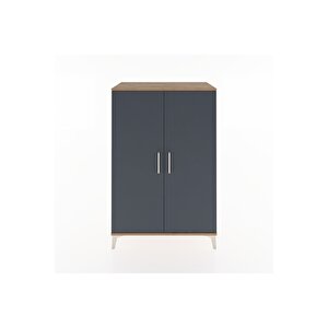 Hyperion Dolap Tek Raflı 2 Kapaklı Tek Askılı 88x44x134 Çam-antrasit