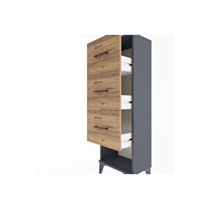 Arges Dolap 3 Çekmeceli 44x30x134 Antrasit-çam