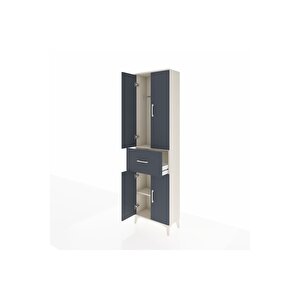 Arges Dolap 2 Raflı Tek Çekmeceli Tek Askılı 60x30x221 Aytaşı-antrasit