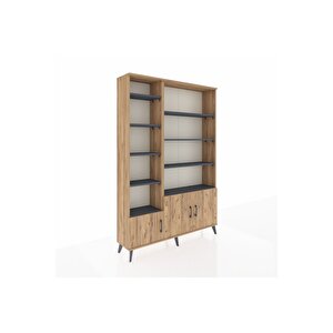 Arges Dolap 10 Raflı 3 Kapaklı 132x30x195 Çam-çam/antrasit