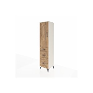 Hyperion Dolap 3 Raflı 3 Çekmeceli Tek Kapaklı 44x44x195 Aytaşı-çam