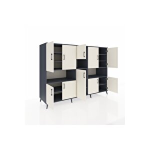 Kronos Dolap 14 Raflı 10 Kapaklı 220x59x163 Antrasit-aytaşı/antrasit