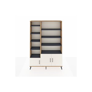 Arges Dolap 10 Raflı 3 Kapaklı 132x30x195 Çam-aytaşı/antrasit