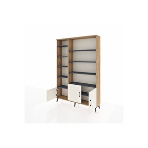 Arges Dolap 10 Raflı 3 Kapaklı 132x30x195 Çam-aytaşı/antrasit