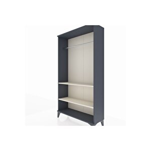 Arges Dolap 2 Raflı Kapaklı Tek Askılı 88x30x163 Antrasit-aytaşı