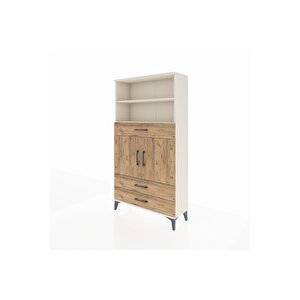 Arges Dolap 4 Raflı 3 Çekmeceli 2 Kapaklı 88x30x163 Aytaşı-çam
