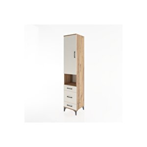 Hyperion Dolap 4 Raflı 3 Çekmeceli Tek Kapaklı 44x44x221 Çam-aytaşı
