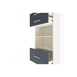 Arges Dolap 2 Raflı 3 Çekmeceli 60x30x134 Aytaşı-antrasit