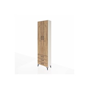 Arges Dolap 3 Raflı 3 Çekmeceli Tek Askılı 60x30x221 Aytaşı-çam