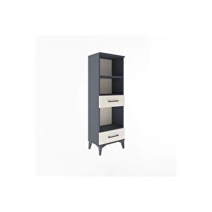 Arges Dolap 3 Raflı 2 Çekmeceli 44x30x134 Antrasit-aytaşı