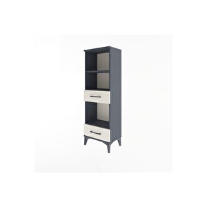 Arges Dolap 3 Raflı 2 Çekmeceli 44x30x134 Antrasit-aytaşı
