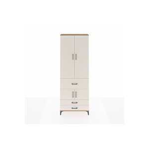 Arges Dolap 5 Raflı 3 Çekmeceli 4 Kapaklı 88x30x243 Çam-aytaşı