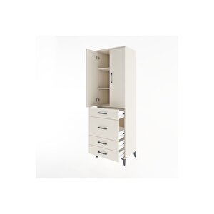 Hyperion Dolap 3 Raflı 4 Çekmeceli 2 Kapaklı 60x44x195 Aytaşı-aytaşı