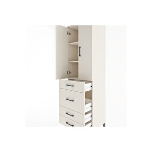 Hyperion Dolap 3 Raflı 4 Çekmeceli 2 Kapaklı 60x44x195 Aytaşı-aytaşı