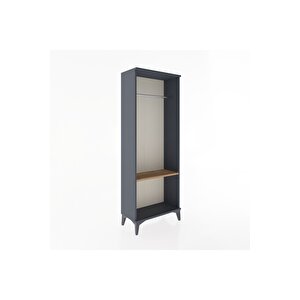 Arges Dolap Tek Raflı Kapaklı Tek Askılı 60x30x163 Antrasit-çam