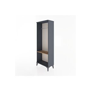 Arges Dolap Tek Raflı Kapaklı Tek Askılı 60x30x163 Antrasit-çam
