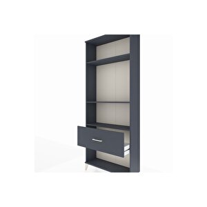 Arges Dolap 3 Raflı Tek Çekmeceli 88x30x221 Antrasit-antrasit