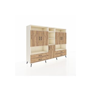 Hyperion Dolap 12 Raflı 4 Çekmeceli 5 Kapaklı 220x44x163 Aytaşı-çam