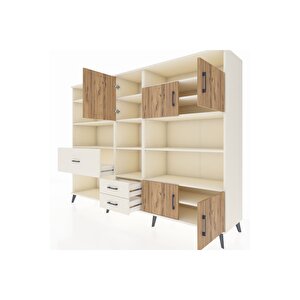 Hyperion Dolap 13 Raflı 3 Çekmeceli 5 Kapaklı 220x44x163 Aytaşı-çam/aytaşı