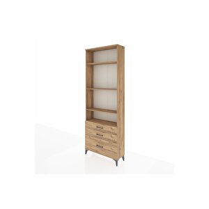 Arges Dolap 4 Raflı 3 Çekmeceli 88x30x243 Çam-çam