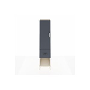 Hyperion Dolap 4 Raflı Tek Çekmeceli Tek Kapaklı 44x44x195 Aytaşı-antrasit