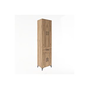 Hyperion Dolap 5 Raflı Tek Çekmeceli 4 Kapaklı 60x44x243 Çam-çam