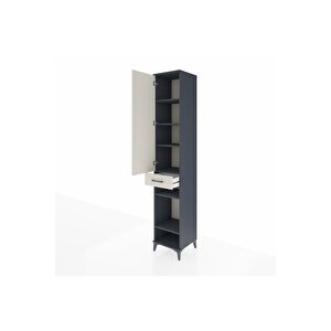 Hyperion Dolap 6 Raflı Tek Çekmeceli Tek Kapaklı 44x44x243 Antrasit-aytaşı