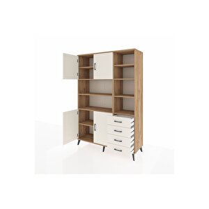 Hyperion Gardrop 9 Raflı 4 Çekmeceli 4 Kapaklı 132x44x195 Çam-aytaşı