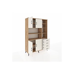 Hyperion Gardrop 9 Raflı 4 Çekmeceli 4 Kapaklı 132x44x195 Çam-aytaşı