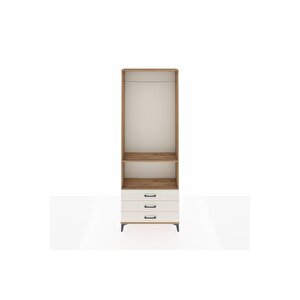 Arges Dolap 2 Raflı 3 Çekmeceli Tek Askılı 88x30x243 Çam-aytaşı