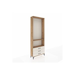 Arges Dolap 2 Raflı 3 Çekmeceli Tek Askılı 88x30x243 Çam-aytaşı