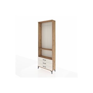 Arges Dolap 2 Raflı 3 Çekmeceli Tek Askılı 88x30x243 Çam-aytaşı