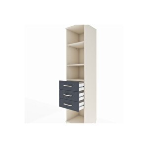 Hyperion Dolap 3 Raflı 3 Çekmeceli 44x44x195 Aytaşı-antrasit