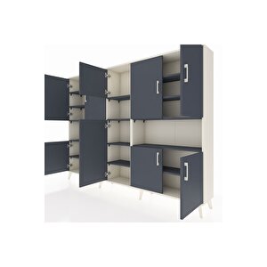 Arges Dolap 14 Raflı 10 Kapaklı 220x30x163 Aytaşı-antrasit