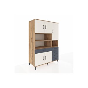 Kronos Dolap 9 Raflı 5 Çekmeceli 5 Kapaklı 132x59x195 Çam-aytaşı/antrasit