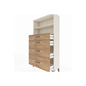 Arges Dolap 2 Raflı 4 Çekmeceli 88x30x163 Aytaşı-çam