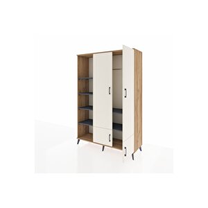 Hyperion Dolap 6 Raflı 4 Kapaklı Tek Askılı 132x44x195 Çam-aytaşı/antrasit