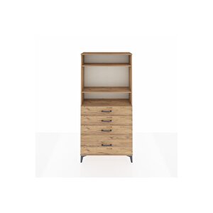 Arges Dolap 3 Raflı 4 Çekmeceli 88x30x182 Çam-çam