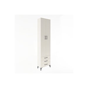 Arges Dolap 5 Raflı 3 Çekmeceli 2 Kapaklı 60x30x243 Aytaşı-aytaşı
