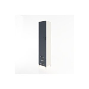 Hyperion Dolap 5 Raflı 3 Çekmeceli Tek Kapaklı 44x44x221 Aytaşı-antrasit