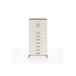 Arges Dolap 2 Raflı 7 Çekmeceli 2 Kapaklı 88x30x182 Çam-aytaşı