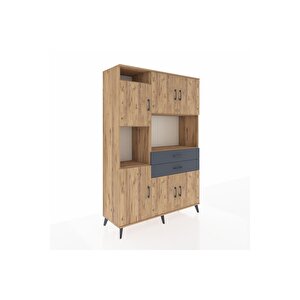 Hyperion Dolap 8 Raflı 2 Çekmeceli 6 Kapaklı 132x44x195 Çam-çam/antrasit