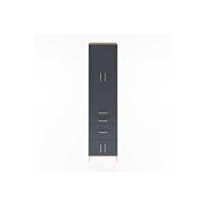 Hyperion Dolap 4 Raflı 3 Çekmeceli 4 Kapaklı 60x44x243 Çam-antrasit