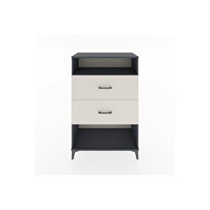Hyperion Dolap Tek Raflı 2 Çekmeceli 88x44x134 Antrasit-aytaşı