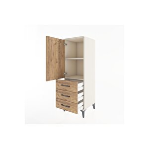 Hyperion Dolap 2 Raflı 3 Çekmeceli Tek Kapaklı 44x44x134 Aytaşı-çam