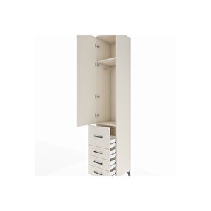Hyperion Dolap 2 Raflı 4 Çekmeceli Tek Askılı 44x44x243 Aytaşı-aytaşı