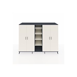 Kronos Dolap 12 Raflı 4 Kapaklı 220x59x163 Antrasit-aytaşı