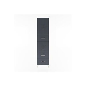 Hyperion Dolap 3 Raflı 3 Çekmeceli 4 Kapaklı 60x44x243 Antrasit-antrasit