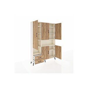 Arges Gardrop 10 Raflı 2 Çekmeceli 5 Kapaklı 132x30x195 Aytaşı-çam