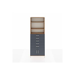 Arges Dolap 3 Raflı 5 Çekmeceli 2 Kapaklı 88x30x243 Çam-antrasit